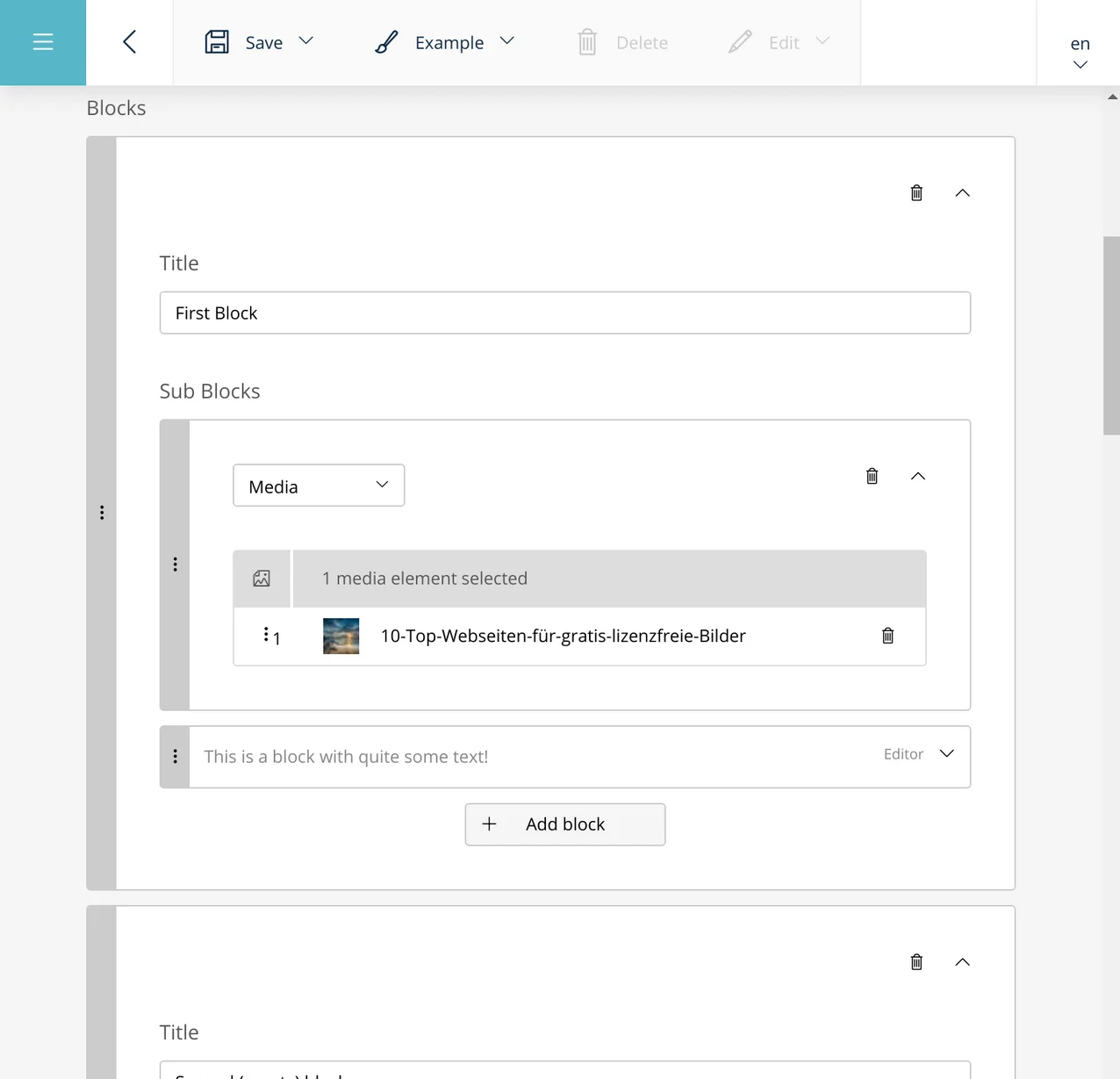 Nested blocks Nested blocks