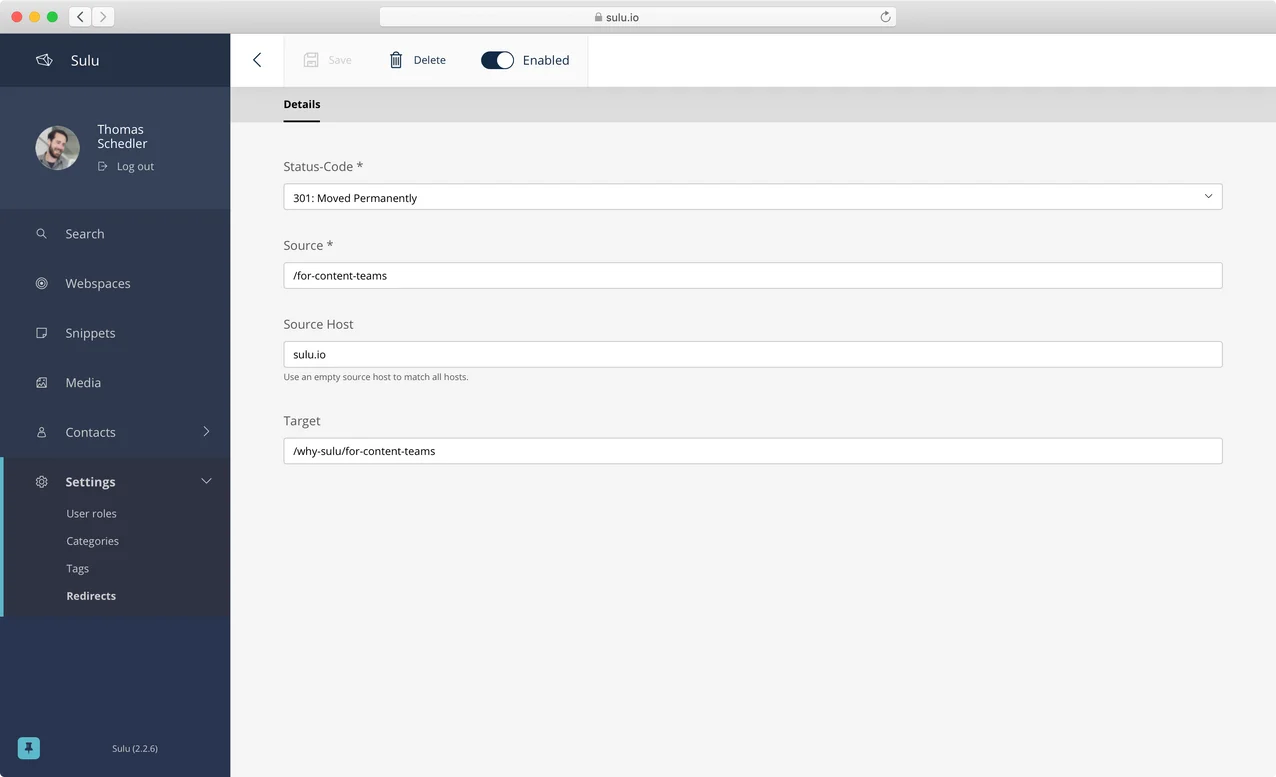SuluRedirectBundle - Form SuluRedirectBundle - Form