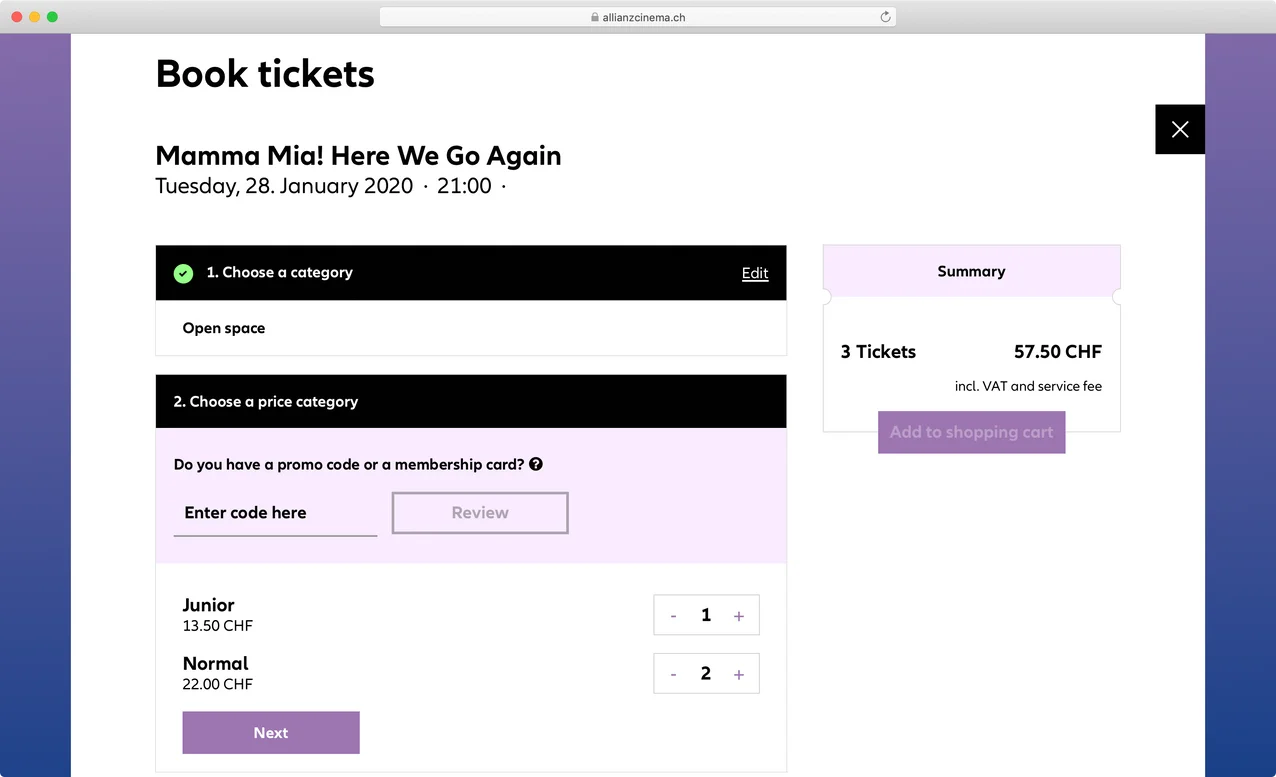 allianzcinema.ch - Book Tickets allianzcinema.ch - Book Tickets