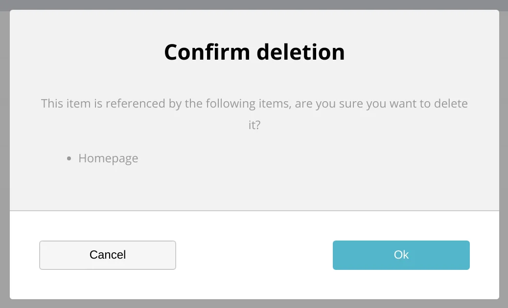 Deleting a snippet asks for confirmation if it is referenced Deleting a snippet asks for confirmation if it is referenced