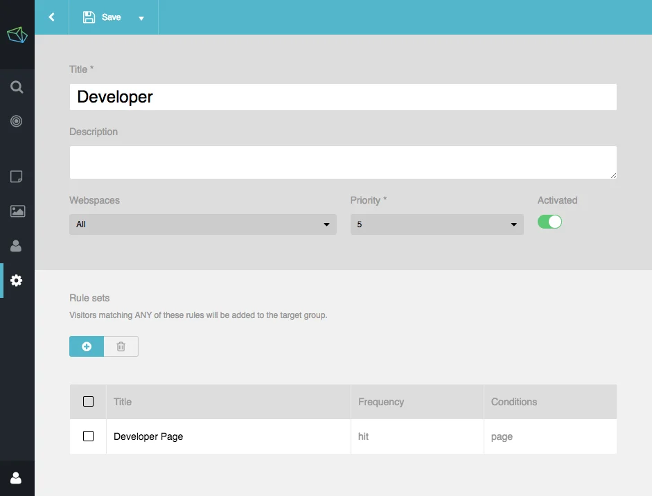 Define a target group Define a target group