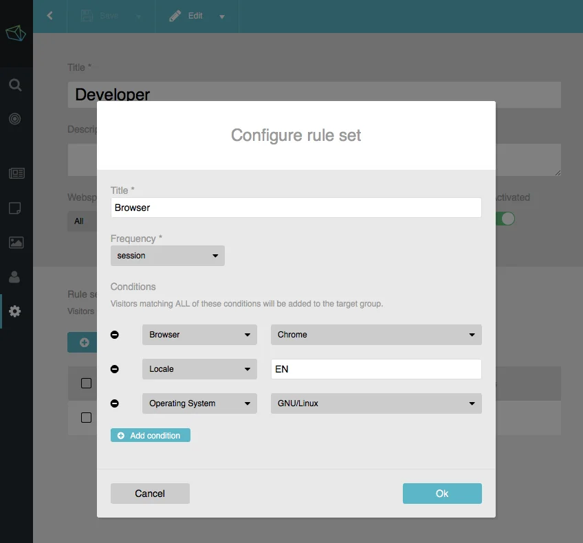 Individual rules can be set Individual rules can be set