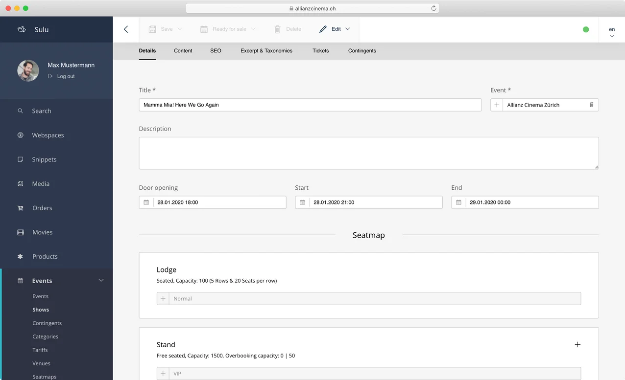 allianzcinema.ch - Admin UI - Show Detail allianzcinema.ch - Admin UI - Show Detail