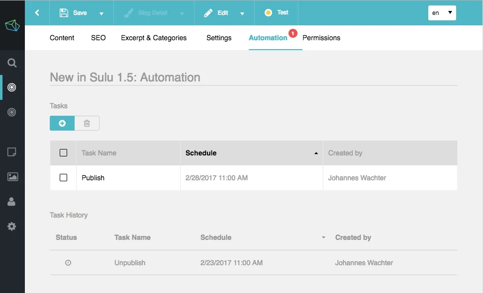 Automation Tab Automation Tab