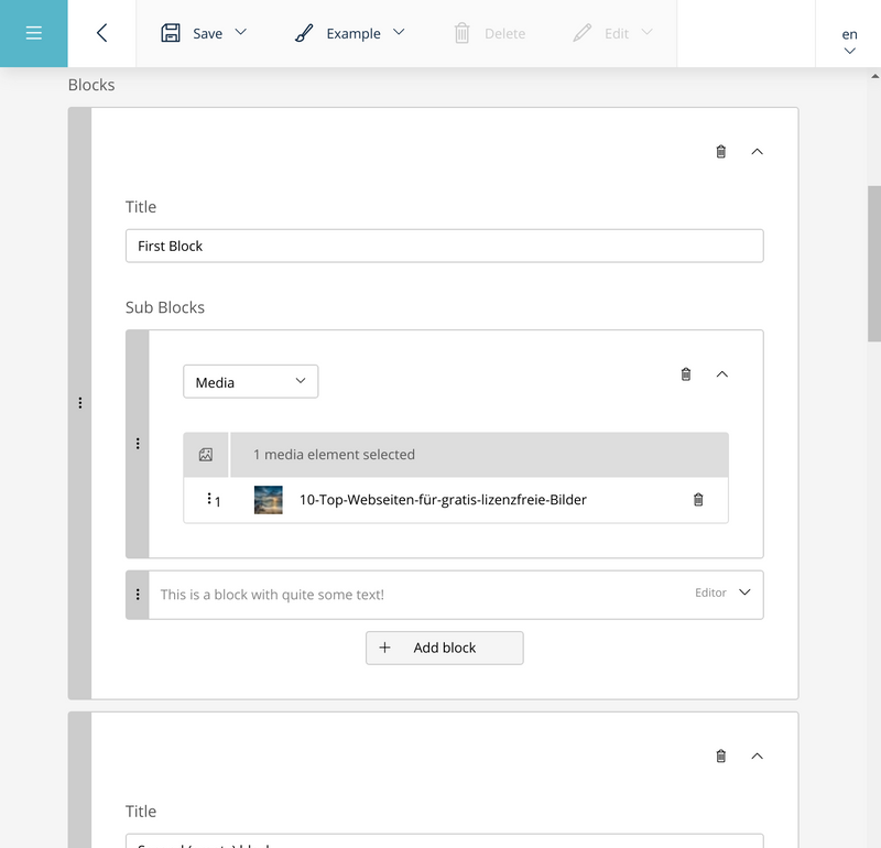 Nested blocks Nested blocks