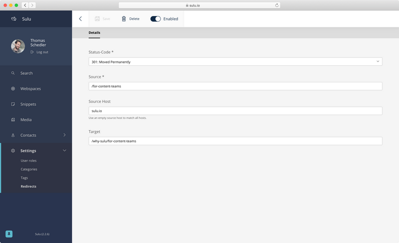 SuluRedirectBundle - Form SuluRedirectBundle - Form
