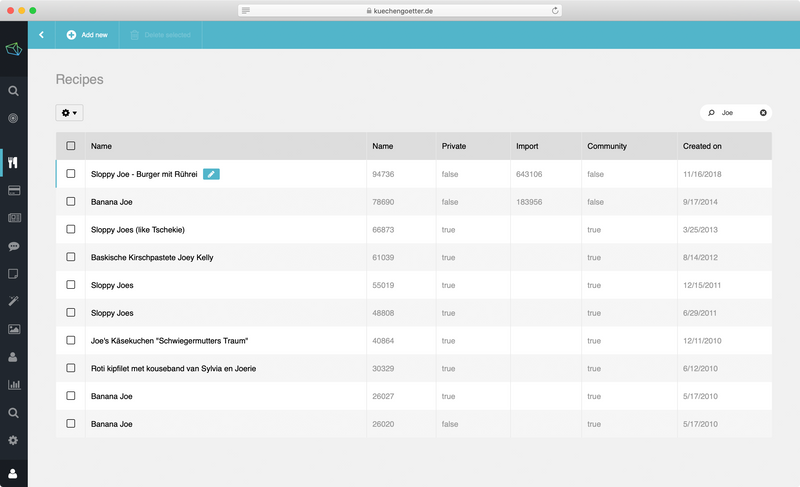 küchengötter.de - Admin UI - Recipes küchengötter.de - Admin UI - Recipes