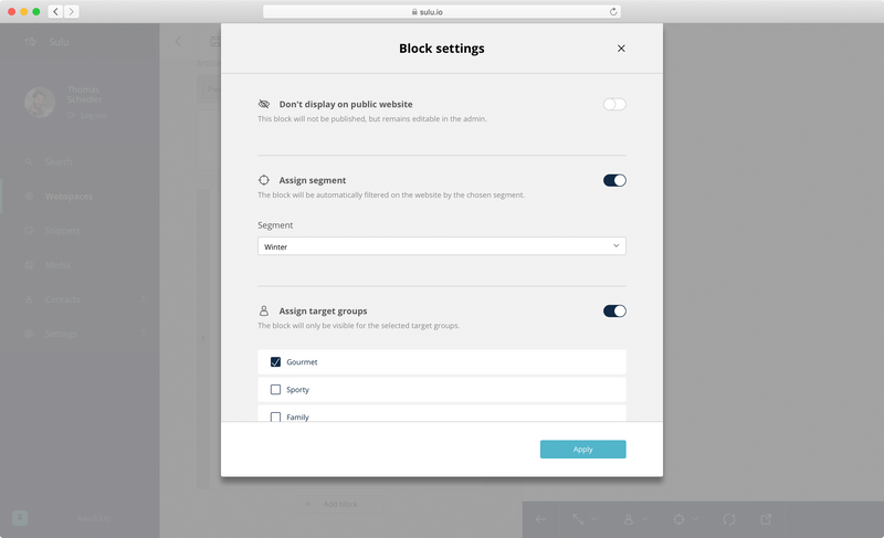 Content Block Settings Content Block Settings