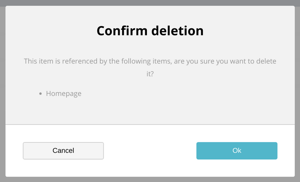 Deleting a snippet asks for confirmation if it is referenced